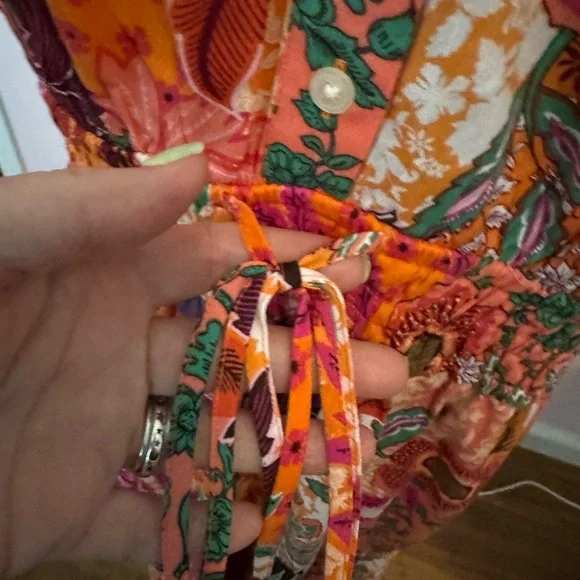 🎁🎁2/$35 LOFT Vibrant Floral Orange and Pink Dress - Picture 4 of 4